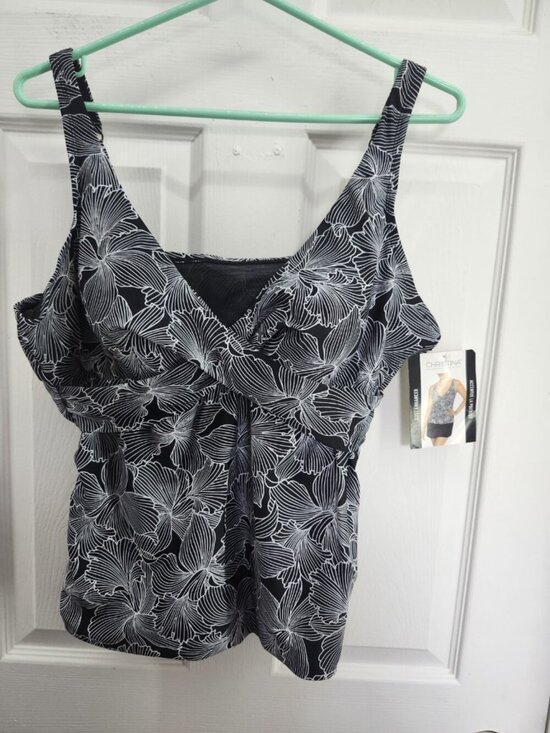 Christina Other - Christina Crossover Black Floral Bathing Suit Top 18